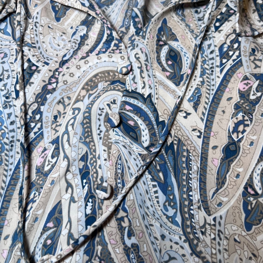 Grace Karma Womens Size XL Tiered Dress Paisley Long Sleeve Ruffle Collar Boho - Picture 14 of 14
